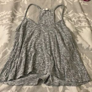 American Eagle Gray Jersey flowy crop top tank